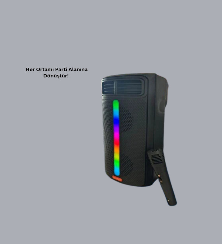 Kablosuz RGB Işıklı Bluetooth Hoparlör | Ev, Parti ve Açık Hava Kullanımı - Lisinya