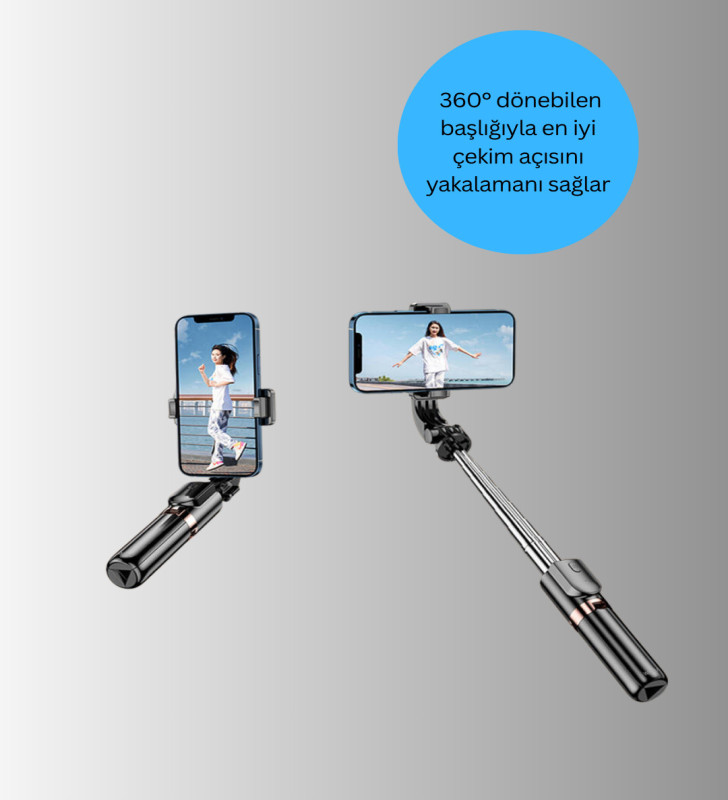 Uzaktan Kumandalı Bluetooth Selfie Çubuğu– Işıklı, 130 cm Ayarlanabilir - Lisinya