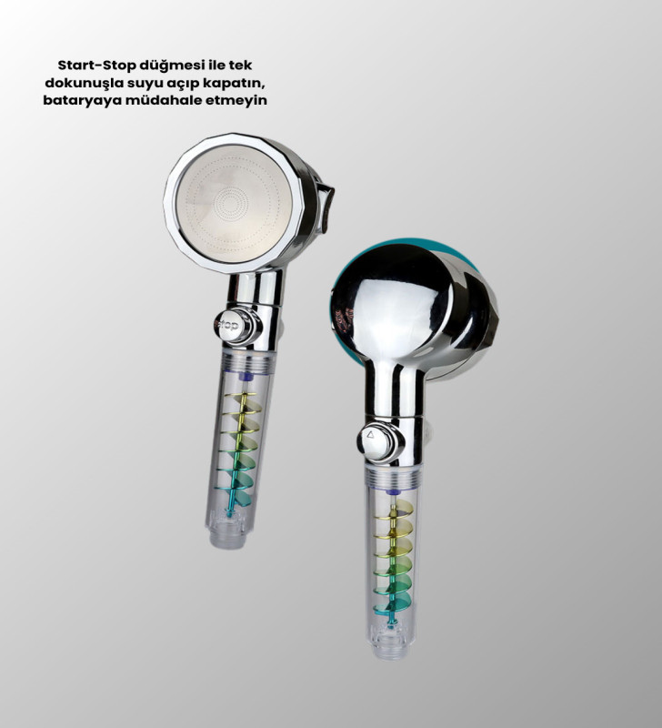 Rahatlatıcı Yağmur Etkili El Duşu – Döner Pervaneli, Dayanıklı ve Şık Tasarım - Lisinya