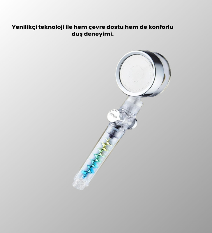 Sağanak Yağmur Etkili El Duşu – Start Stop Tuşlu Su Tasarruflu - Lisinya