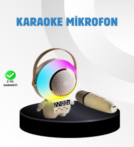 Renkli Işıklı Astronot Mini Bluetooth Speaker ve Karaoke Mikrofon - Lisinya