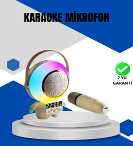 Kablosuz Mikrofonlu Astronot Tasarım Bluetooth Speaker Karaoke - Lisinya