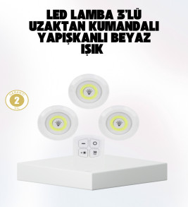 Kablosuz Gün Işığı 3’lü LED Spot Lamba Kumandalı - Lisinya