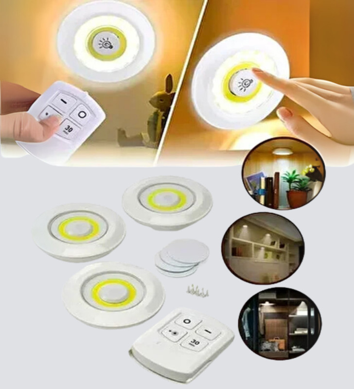 Kablosuz Gün Işığı 3’lü LED Spot Lamba Kumandalı - Lisinya