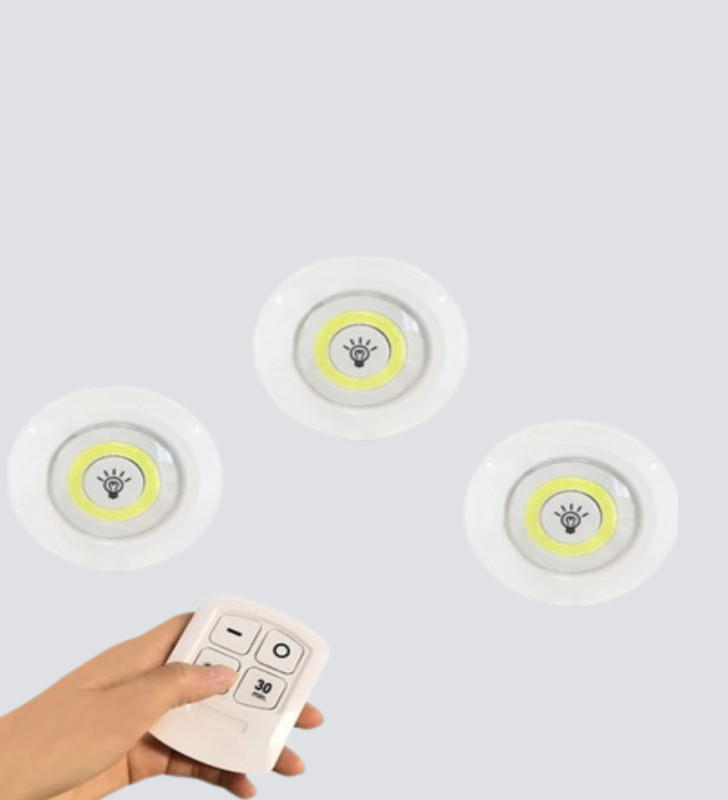 Kablosuz Gün Işığı 3’lü LED Spot Lamba Kumandalı - Lisinya