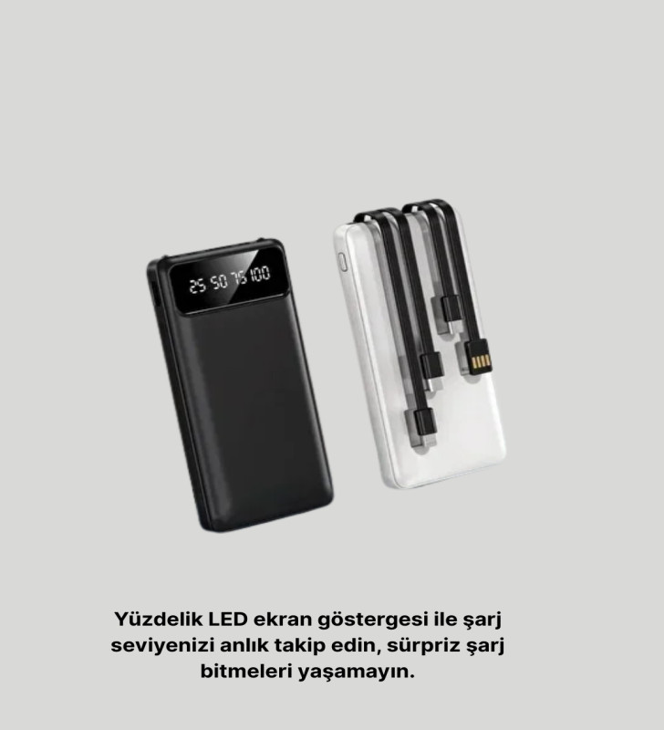 Çoklu Güvenlik Korumalı 20.000 mAh Powerbank Fener Özellikli - Lisinya