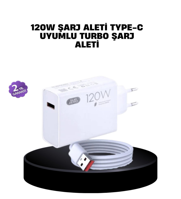 120W Mi Turbo Destekli Hızlı Şarj Cihazı Type-C Uyumlu Akım Korumalı - Lisinya