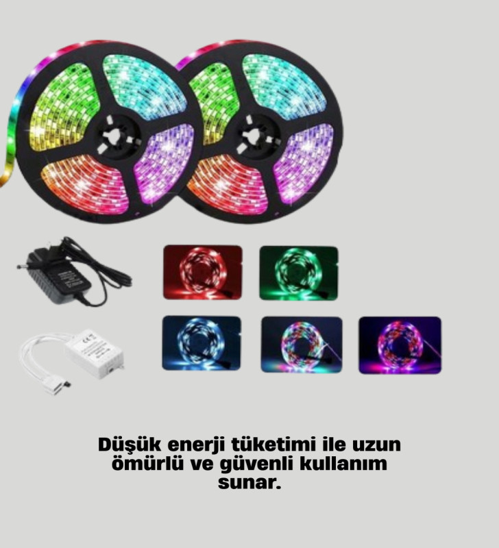 Müziğe Duyarlı Renkli Smart Şerit LED Işık USB Bağlantılı Ambiyans Aydınlatma - Lisinya
