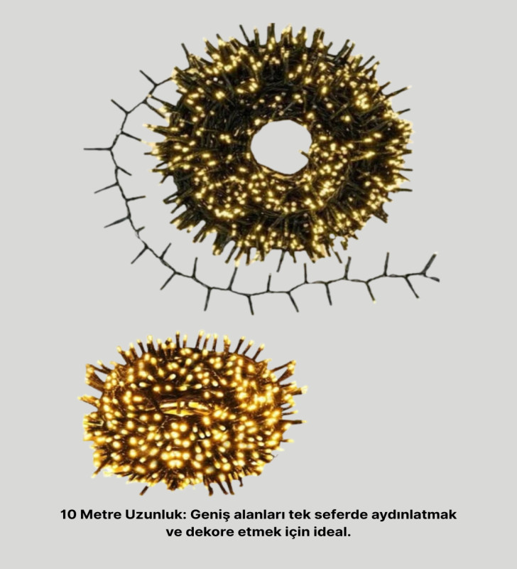 Animasyonlu LED Işıklı 10 Metre Uzaktan Kumandalı Dekoratif Işık - Lisinya