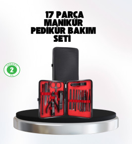 El ve Ayak Bakım Seti 17 Parça Taşınabilir Deri Çantalı Manikür Seti - Lisinya