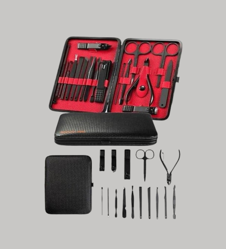 El ve Ayak Bakım Seti 17 Parça Taşınabilir Deri Çantalı Manikür Seti - Lisinya