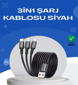 Evrensel 3 Başlıklı Şarj Kablosu – iPhone Huawei Samsung İçin - Lisinya