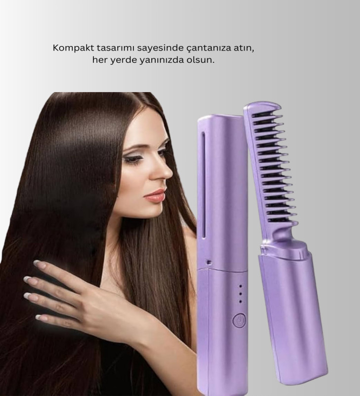 USB Şarjlı Kablosuz Saç Düzleştirici – Hızlı ve Pratik - Lisinya