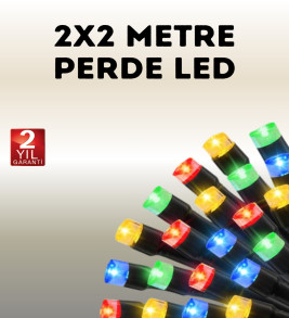Taşınabilir Pil İle Çalışan LED Işık – 2x2 Metre Perde Modeli - Lisinya