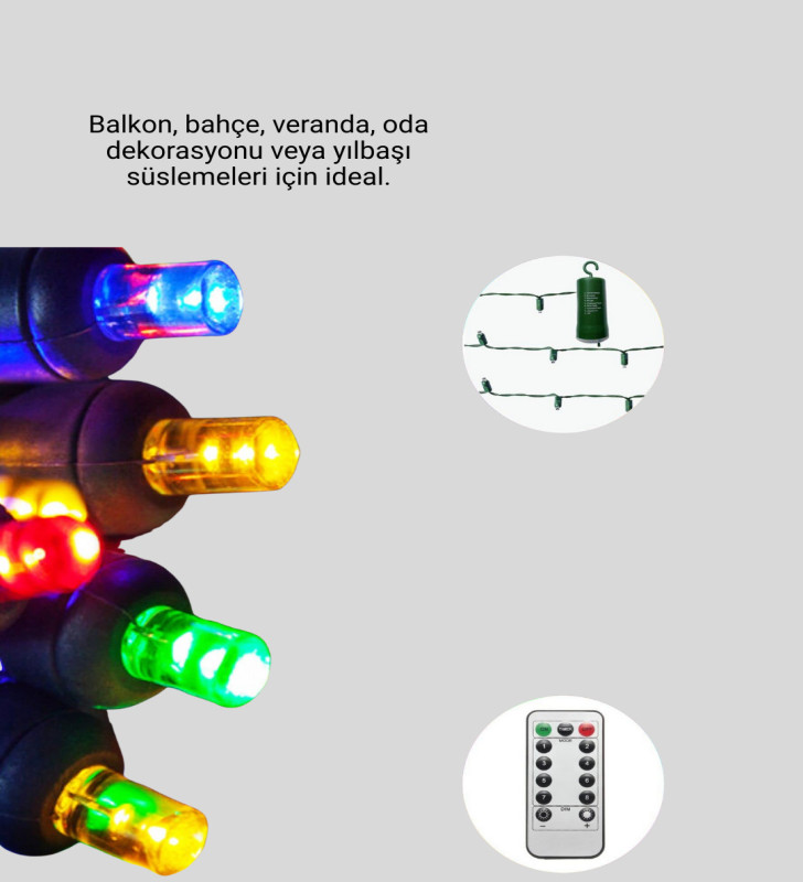 Noel ve Parti Dekorasyonu İçin 2x2 LED Perde Işık – 8 Fonksiyonlu - Lisinya