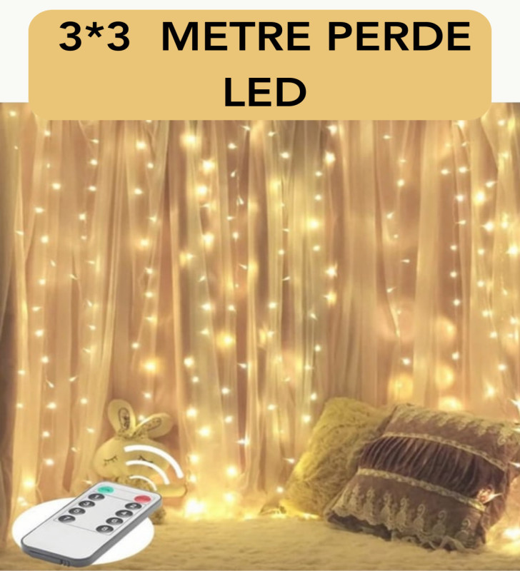 3x3 Metre Perde LED Işık – Parti ve Bahçe Dekorasyonu - Lisinya
