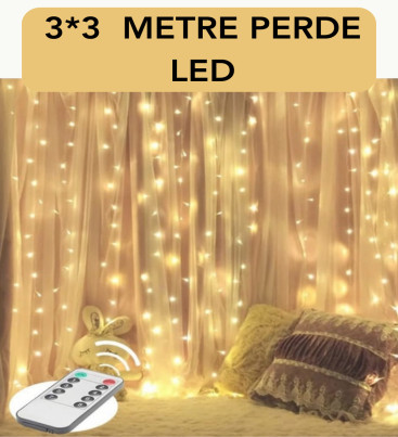 3x3 Metre Perde LED Işık – Parti ve Bahçe Dekorasyonu - Lisinya