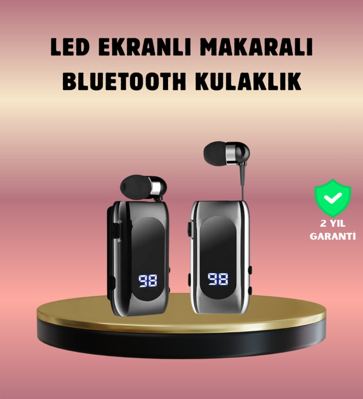 Dijital Göstergeli Bluetooth Kulaklık – Klipsli ve Şık Tasarım - Lisinya