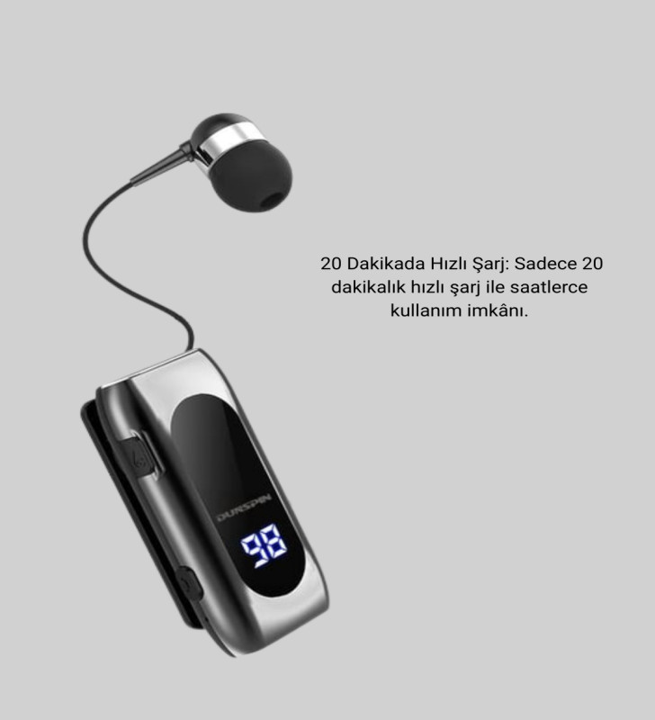 20 Dakikada Hızlı Şarj – Titreşimli Uyarılı Kablosuz Kulaklık - Lisinya