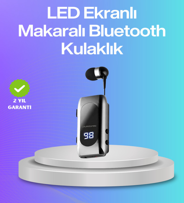 Bluetooth 5.2 Klipsli Kablosuz Kulaklık – Dijital Ekran & Titreşimli Uyarı - Lisinya