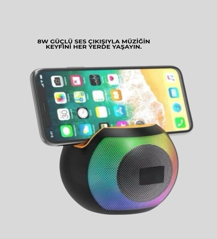 RGB Led Işıklı Güçlü Baslı Kablosuz Hoparlör - Lisinya