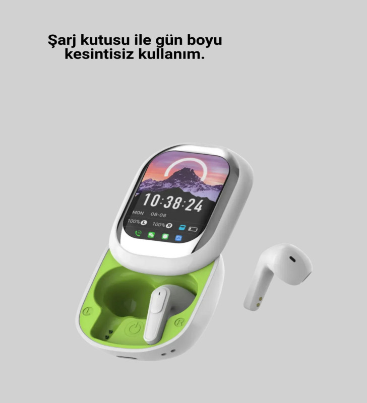 Kayar Kapaklı Şarj Kutusu Ve Dokunmatik Ekranlı Bluetooth Stereo Kulaklık - Lisinya