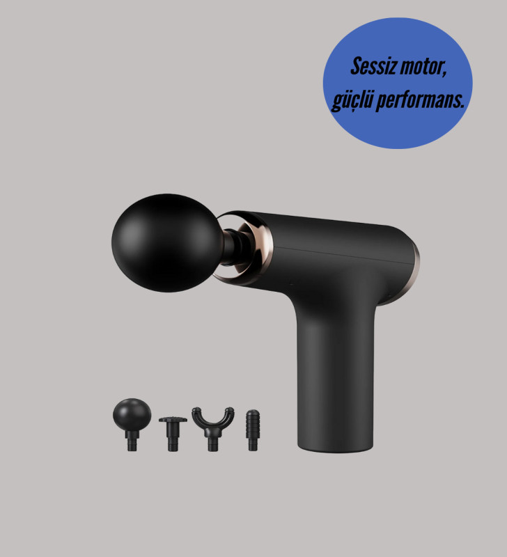Mini Masaj Tabancası 4 Başlık 6 Hız Ayarlı - Lisinya