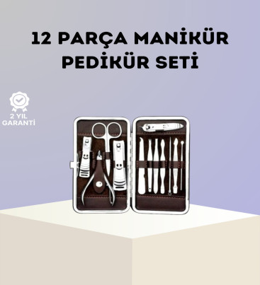 Paslanmaz Çelik Çok Fonksiyonlu 12 Manikür Seti - Lisinya