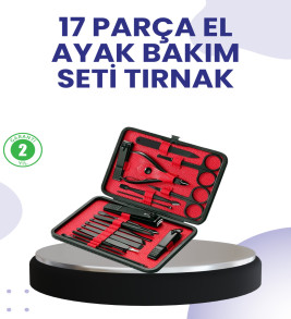 Taşınabilir Deri Kutulu 17 Parça Manikür Seti - Lisinya