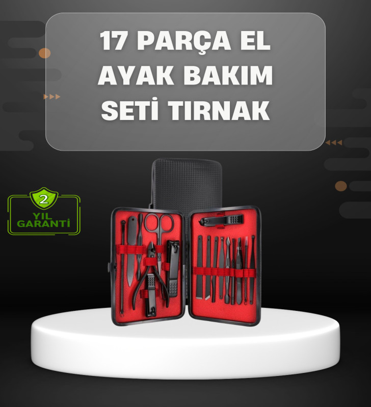 17 Parçalık Profesyonel Manikür Seti – Paslanmaz Çelik - Lisinya