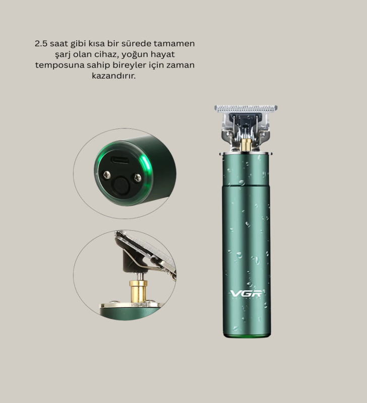 Koyu Yeşil Profesyonel Metal Gövdeli Saç Kesme Makinesi - Lisinya