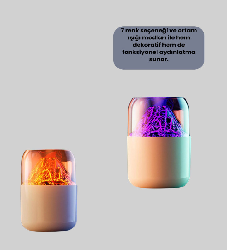 USB Şarjlı Volkanik Tasarımlı Buhar Makinesi - Lisinya