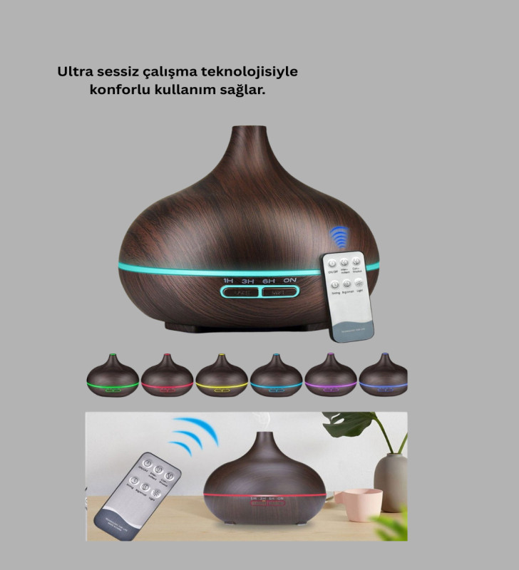 LED Işıklı Sessiz Çalışan Soğuk Buhar Nemlendirici - Lisinya