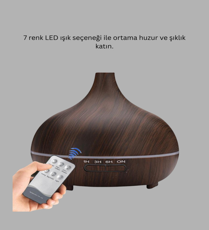 550ML Ultrasonik Hava Nemlendirici ve Aromaterapi Difüzörü - Lisinya