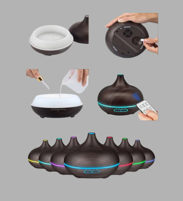 550ML Ultrasonik Hava Nemlendirici ve Aromaterapi Difüzörü - Lisinya