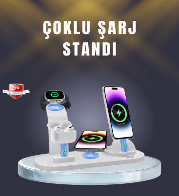 iPhone, AirPods ve Akıllı Saat Uyumlu Çoklu Şarj Cihazı - Lisinya