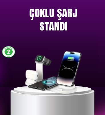 15W Hızlı Şarj Destekli 4’ü 1 Arada Kablosuz Şarj İstasyonu - Lisinya