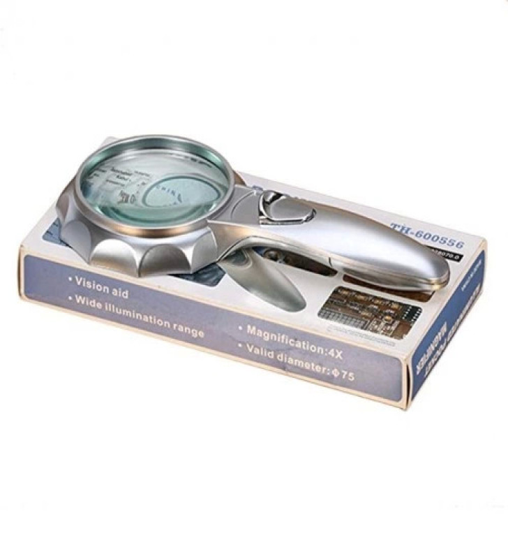 -4x 6 Led Işık Aydınlatma 75mm Optik Lens El Büyüteç ( Lisinya )
