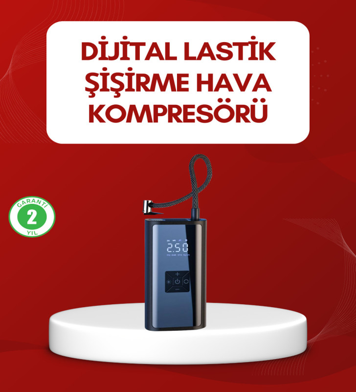 12V Uyumlu Çok İşlevli Akıllı Araç Lastik Pompası - Lisinya