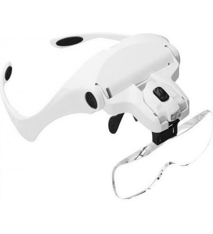 -5 Lens 1.0x-3.5x, 2led Işıklı Ile Ayarlanabilir Gözlük Büyüteç9892B2 ( Lisinya )