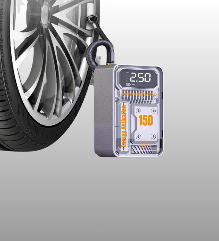 150 PSI Kablosuz Dijital Ekranlı Taşınabilir Araç Lastik Pompası - Lisinya