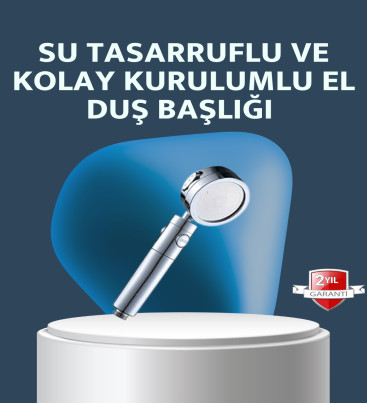 Yüksek Basınçlı 3 Fonksiyonlu Duş Başlığı - Lisinya