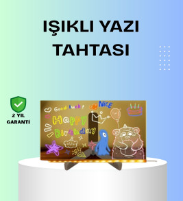 Yaratıcı Çizim ve Mesajlar İçin LED Işıklı Renkli Tahta - Lisinya
