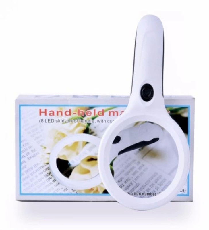 -8 Ledli 3x75mm & 10x19mm El Büyüteç, Takı, Okuma,para Kontrol Için ( Lisinya )