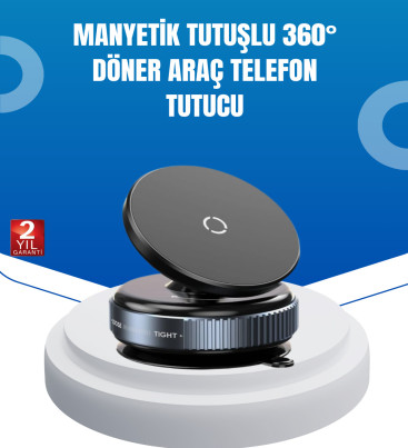Evrensel Manyetik Araç Telefon Tutucu 360° Döner Başlık - Lisinya