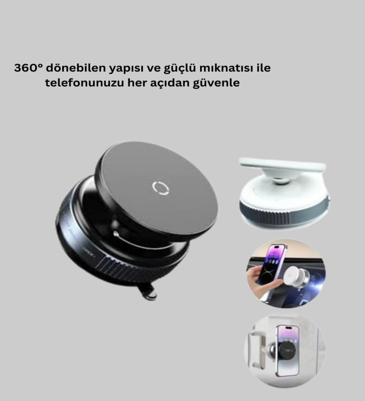Evrensel Manyetik Araç Telefon Tutucu 360° Döner Başlık - Lisinya