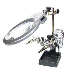 -Ayarlanabilir Başlıklı Elektronikçi Yardım Lehim Standı Ile Ledli Büyüteç ( Lisinya )