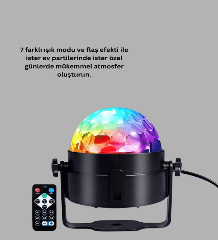 Uzaktan Kumandalı RGB Disko Projektör Işığı - Lisinya