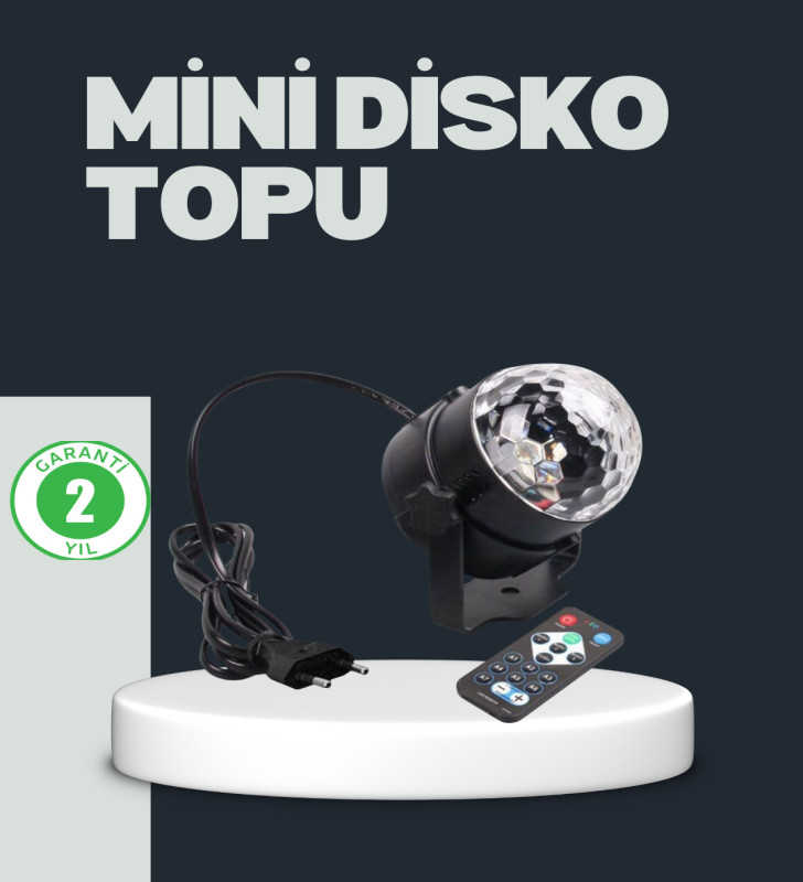 RGB LED Disko Küresi 7 Modlu Uzaktan Kumandalı - Lisinya