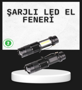 Odak Ayarlı 2000 Lümen Şarjlı LED El Feneri - Lisinya